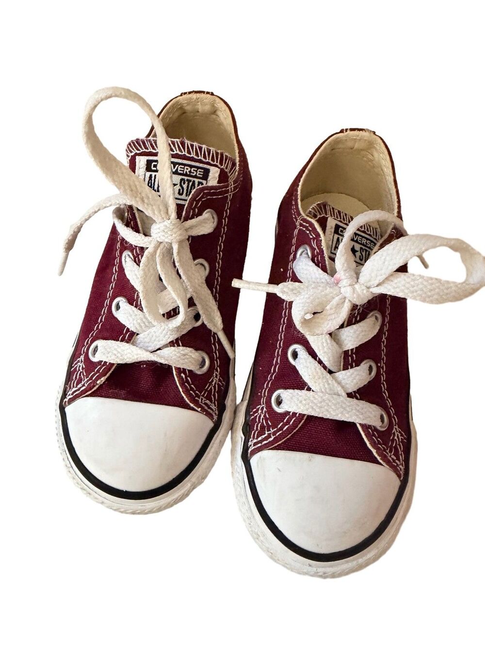 Converse Chuck Taylor All Star Toddler Size 8 Low Top Maroon red Canvas Shoes